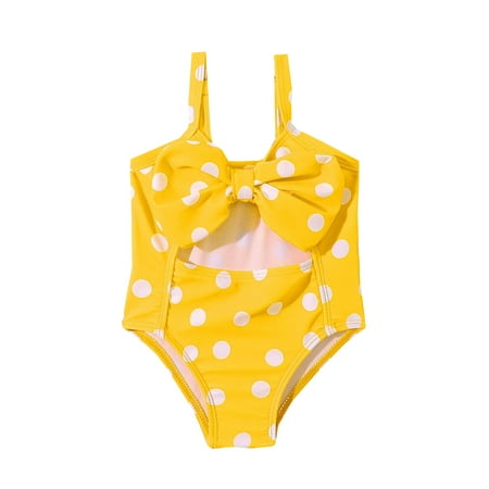 

Toddler Summer Sleeveless Girls Swimsuit Polka Dot Red Black Yellow Swimwear Swimsuit Bikini
