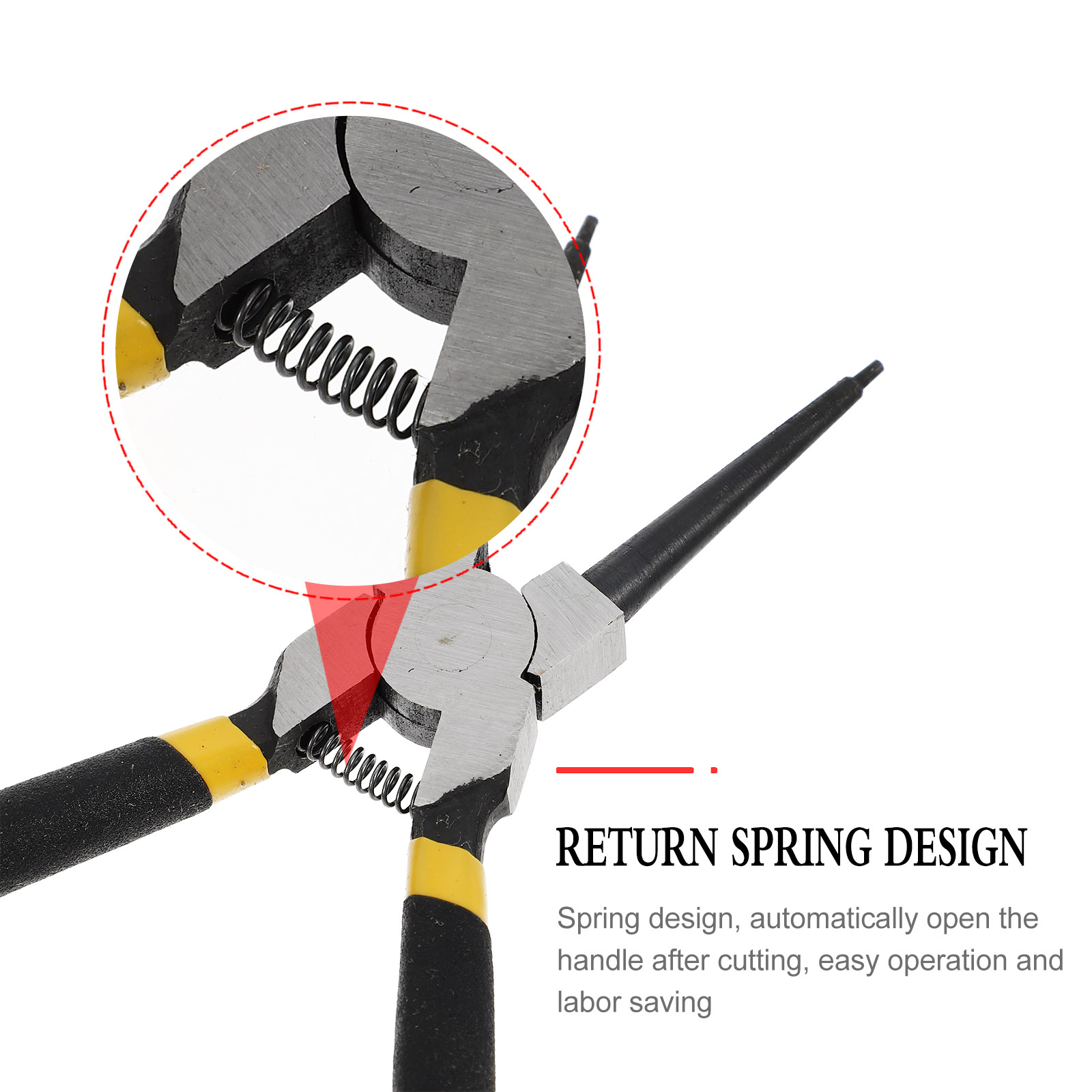 PTOOTP Spring Calipers Retaining Ring Plier Steel Black for Repair Use 4Pcs
