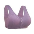 thumbnail image 2 of Dwellite Daisy Bras for Older Women | Front Closure Womens Plus Size Bra, Full Coverage Wireless Underwear Full Support Everyday Bra Purple 42, 2 of 5