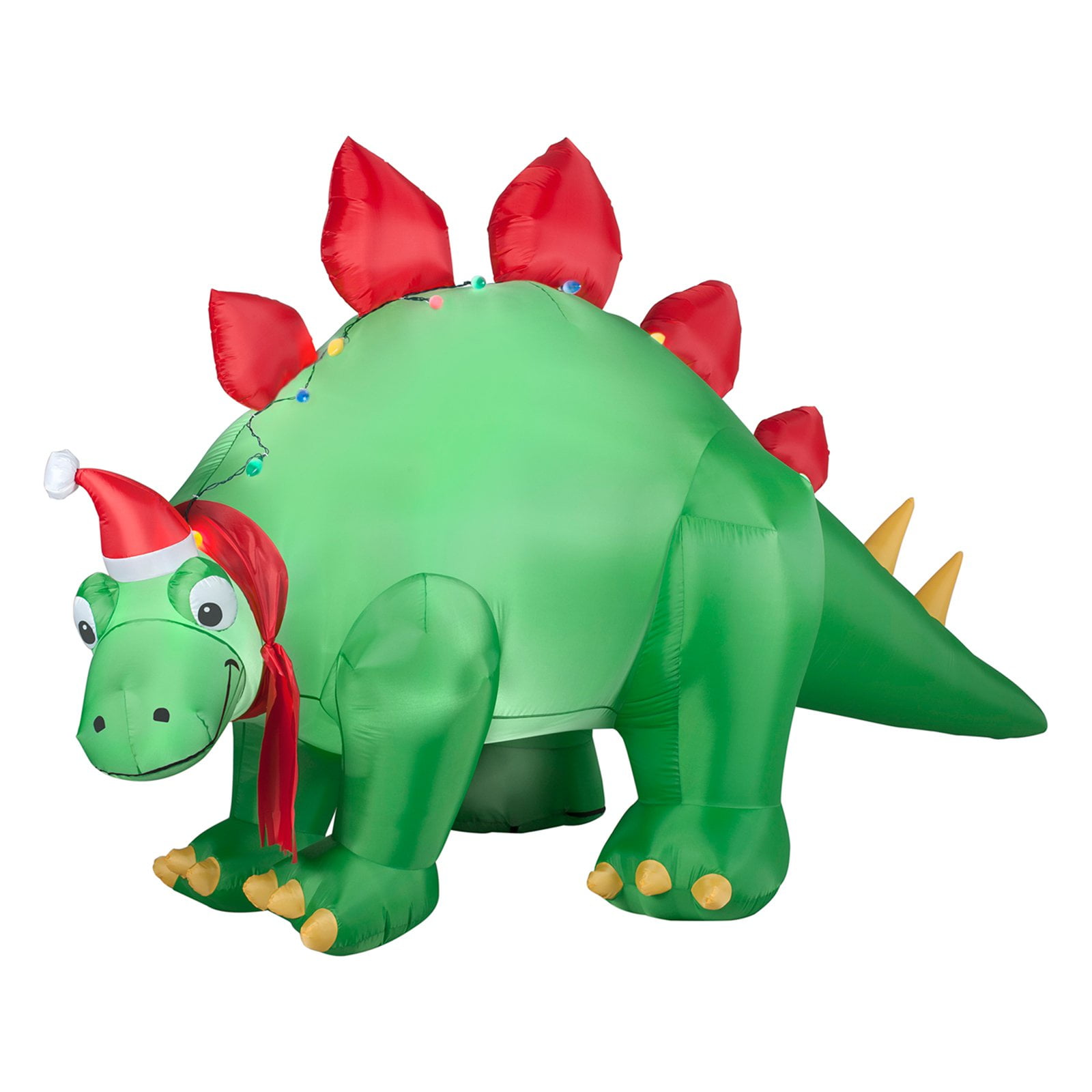 Gemmy Airblown Holiday Stegosaurus with Santa Hat Inflatable