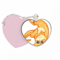 thumbnail image 1 of Miaoji gato naranja pintura acuarela Bolsa de viaje Mirror maquillaje corazón rosa, 1 of 4