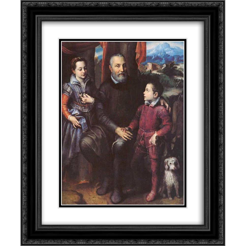 Sofonisba Anguissola 2x Matted 20x24 Black Ornate Framed