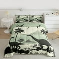 thumbnail image 2 of Manfei Vintage Wild Dino Full Size Comforter Sets,Coconut Tree Bedding Comforter Set,Green Beige Bedding Sets For Men Women,Ultra Soft Home Decor Reversible,3 Pieces, 2 of 8