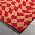 thumbnail image 5 of TOWN & COUNTRY TERRA Emmett Groovy Checkerboard Outdoor Door Mat, Natural Coir, Heavyweight, Non-Slip Entryway Mat, Red, 18"x30", 5 of 6