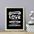 thumbnail image 2 of Designs ByLITA Caution: Love In progress Spotter Required For Emotional Lifts, 8 x 10 Wooden Wall Print (Framed) | Working Out Room | Couples Decoration, 2 of 3
