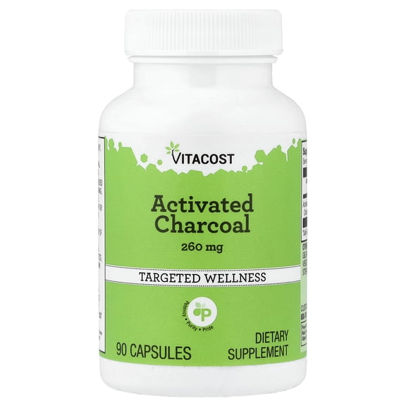 Vitacost Activated Charcoal, 260 mg, 90 Capsules