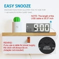 thumbnail image 5 of Large 6.3-Inch Led Display Digital Alarm Clock With Temperature Date Time Modes, Adjustable Brightness 3 Levels Workday Snooze 1-60 Min Usb 3Xaaa Battery Powered Voice Control, 5 of 5