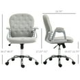 thumbnail image 3 of Vinsetto Button Tufted Home Office Chair with Adjustable Height Armrests, 3 of 8