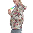 thumbnail image 2 of Lsque Roses Mixed Zebra Pattern Casual Women's Hoodie,Hooded Sweatshirt with Kangaroo Pocket,Pullover Hoodie with Eye-catching Drawstrings-Small, 2 of 7