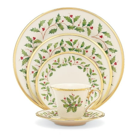 Lenox Holiday 5 Piece Ivory Bone China Place Setting with Gold Accent