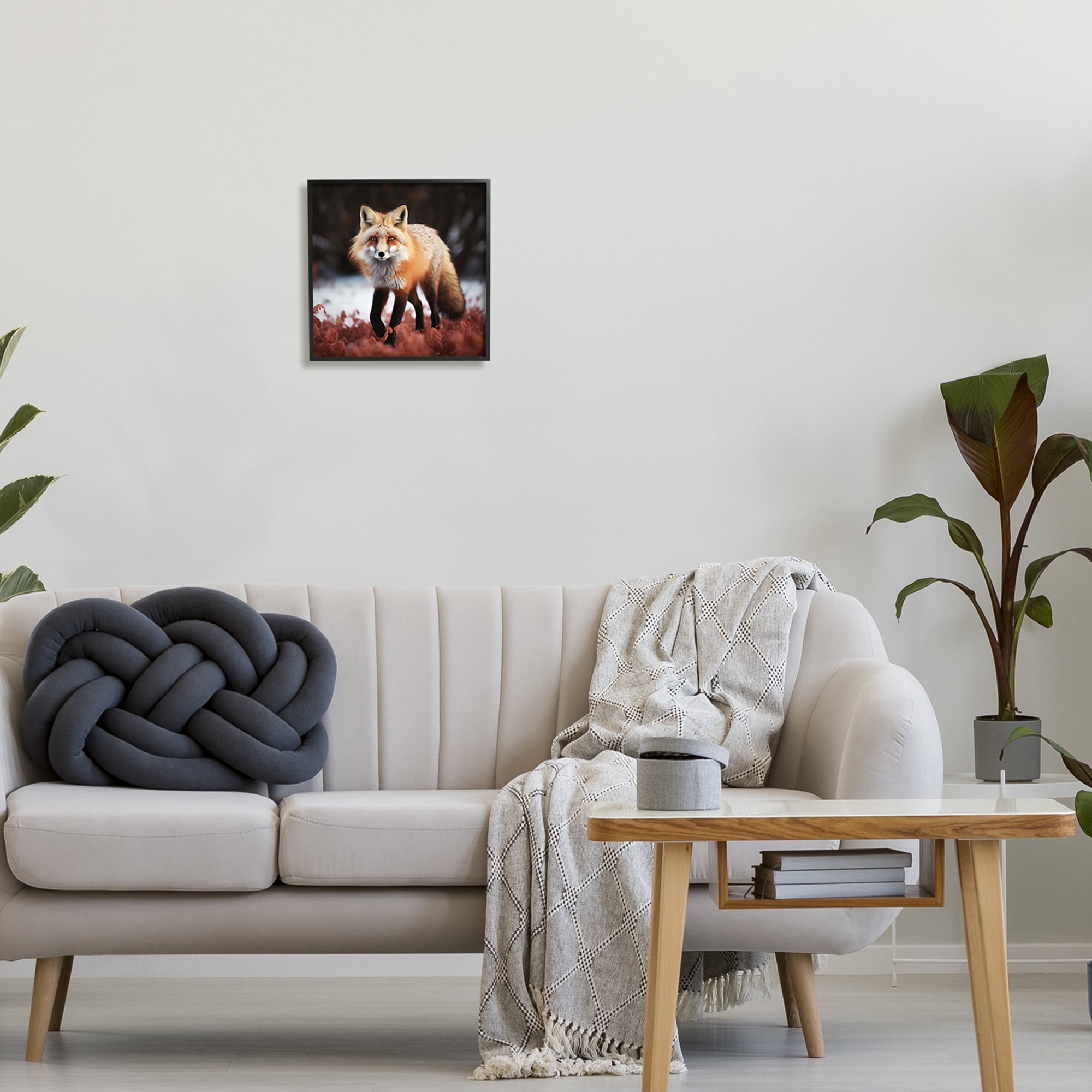 Stupell Industries Fox Cub in Nature Animals & Insects Photography Black Framed Art Print Wall Art, 12 x 12