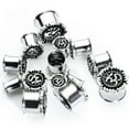 thumbnail image 3 of Body Candy 2Pc Steel 16mm Double Flare Tunnel Plug Yoga Ohm Ear Plug Gauges Set of 2 5/8", 3 of 3