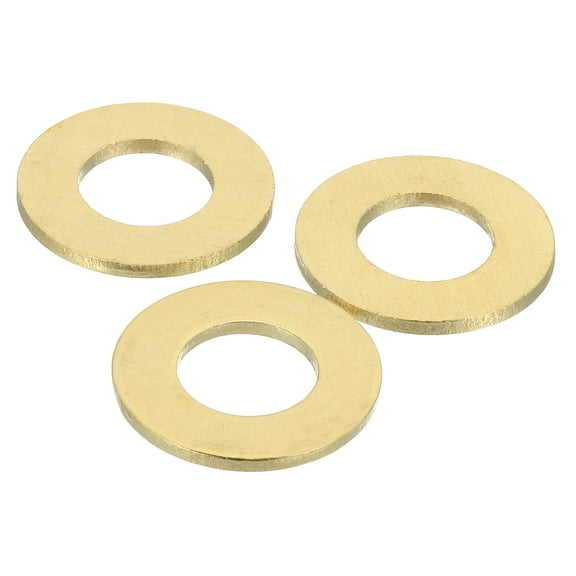 Uxcell Brass Flat Washer, 1 1/8" OD x 9/16" ID x 2mm Fenders Washers Assortment M14 Washer for Bolts,3 Pack