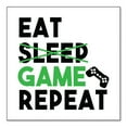 thumbnail image 1 of DistinctInk Custom Bumper Sticker - 10" x 10" Decorative Decal - White Background - Eat Game Repeat - Video Games Gamer, 1 of 2