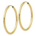 thumbnail image 2 of 14k Polished Round Endless 2mm Hoop Earrings in 14k Yellow Gold, 2 of 3
