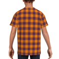 thumbnail image 5 of Wukai Fall Buffalo Plaid Youth Unisex Short Sleeve T-Shirt for Boys, Girls, Teens, and Kids-X-Large, 5 of 7