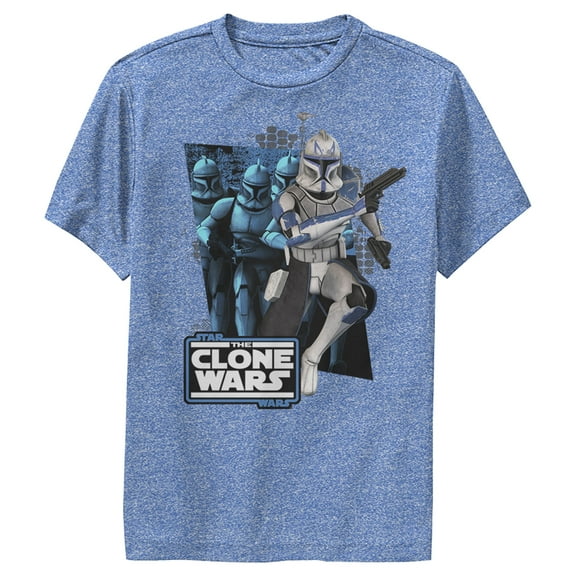 Boy's Star Wars: The Clone Wars Captain Rex Mashup  Performance Graphic Tee Royal Blue Heather Medium
