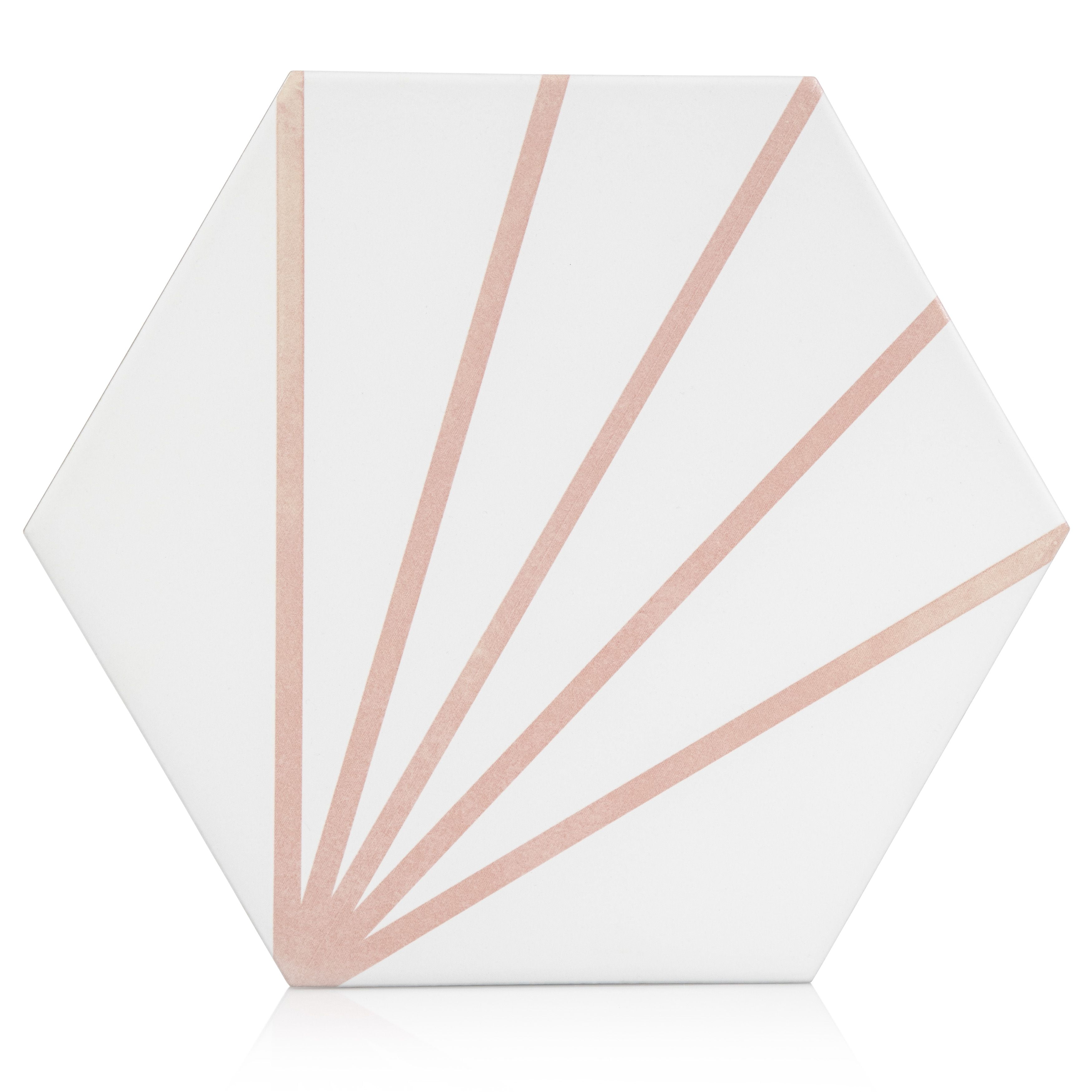The Tile Project 9x10 Palm Bays Hexagon Light Pink Porcelain Tile (8.08
