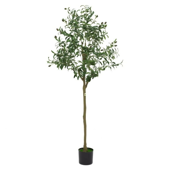 5/6/7FT Artificial Olive Tree for Indoor Decor, 150cm Tall Fake Potted Olive Tree with Realistic Leaves and Fruits, Large Artificial Plant in Pot for Home Office Balconies Living Room Decor
