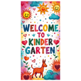thumbnail image 2 of LUUFILx Welcome to Kindergarten Banner with Colorful Happy Sun Animal Decoration for Classroom Party Backdrop School Event Photography Props Background, 2 of 9
