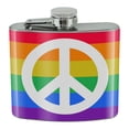 thumbnail image 1 of Peace Rainbow LGBTQ Symbol Stainless Steel 5oz Hip Drink Kidney Flask, 1 of 3