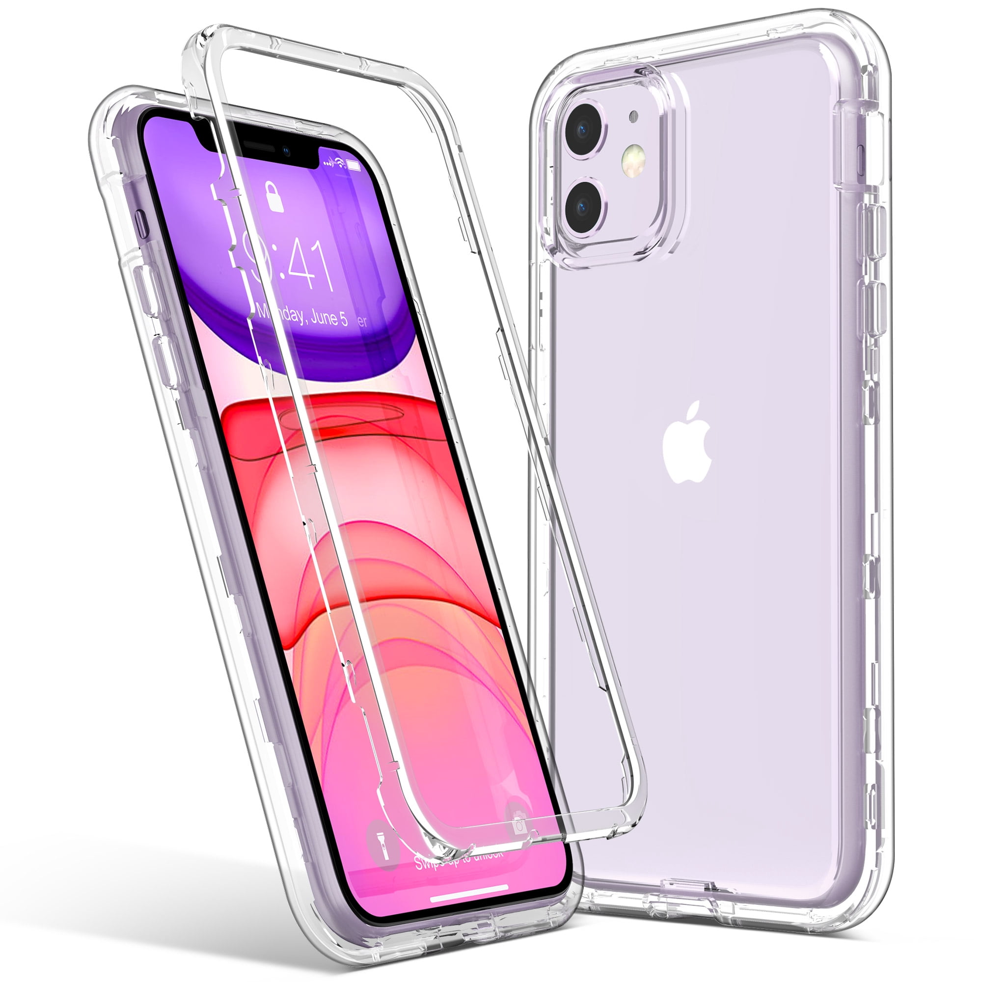 ULAK Case for iPhone 11 , Heavy Duty Shockproof Rugged Protection TPU Bumper Phone Case for Apple iPhone 11 6.1 inch for Men Boys Women Girls, Transparent