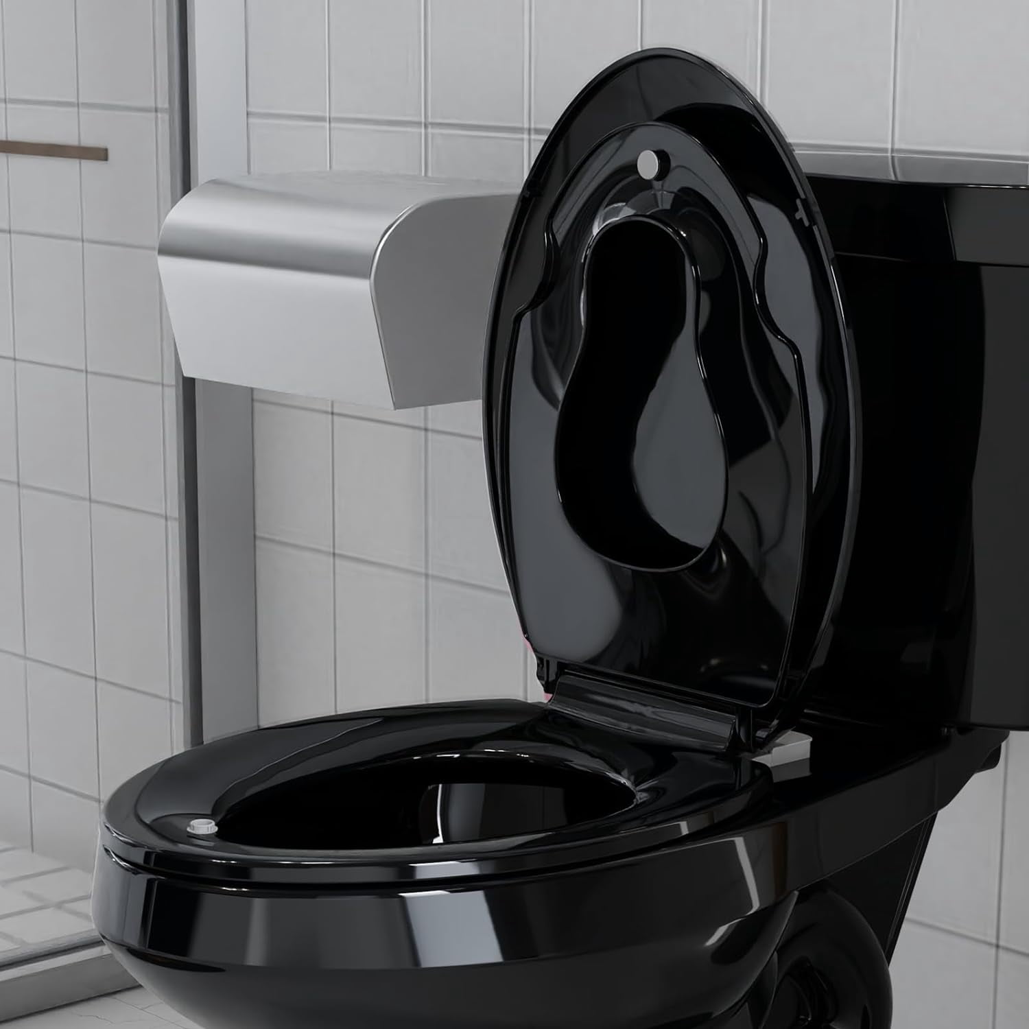 M optimized Toilet Seat, Plastic Toilet Seat With Soft Close, Never Loosen, Easy Clean, 17inch / 19inch Round Toilet Seat, Elongated Toilet Seat