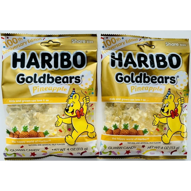 Haribo Goldbears, PineApple 100th Anniversary Edition, 4 oz. Bag, (Pack