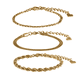 thumbnail image 1 of Set de 3 Pulseras Mujer, LuckyLy  Brazaletes tipo Cadenas de Acero Inoxidable Baño de Oro 18k o Color Plata – Joyería y Accesorios ideales como Regalos para Mujer Cumpleaños y Regalos para dorado, 1 of 7