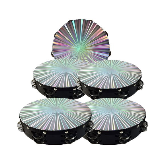 QAYOZ 8/10 Inch Tambourine Double Row Metal Jingle Bells Percussion Music Instrument Practical