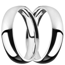 Matching His and Hers Wide 316L Steel Wedding Bands Ring Set for Him and Her (9/9)