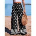 thumbnail image 3 of Wrongduck Womens Pants Elastic Waist Floral Lightweight Palazzo Pants for Women Casual Lounge Wide Leg Pants Woman, 3 of 12