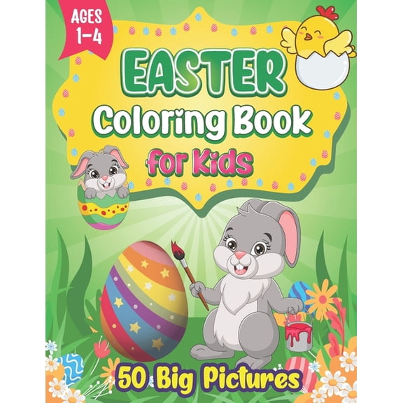 Calm Happy Rabbit A Wonderful Easter Coloring Book with Background: Happy Easter. Easter ...