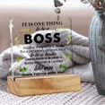 thumbnail image 5 of Inspirational Boss Appreciation Gift Boss Gifts for Mentor Leader, Boss Quote Desk Decor Acrylic Leadership Desk Plaque Sign with Wood Stand Home Office Desk Sign Keepsake, 5 of 6