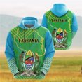 thumbnail image 3 of Sudadera con capucha con estampado de mapa de la bandera de Tanzania, sudaderas con capucha de países de África para hombres, ropa informal para niños, sudadera con capucha con emblema nacional, camis, 3 of 5