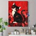 thumbnail image 4 of Stylized Black Cat Canvas Wall Art Print, Living Room Bedroom Dorm Entryway Decor, 4 of 8