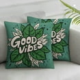 thumbnail image 2 of COMIO  Botanical Good Vibes Eucalyptus Leaves Inspirational Quote Decorative Throw Pillow Covers,Motivational Plant Pillow Cases Cushion for Home Bedroom Living Room,&nbsp;2pc, 2 of 6