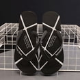 thumbnail image 1 of RKSTN White Slides for Men Flat Flip Flops Trendy Color Block Round Toe Open Toe Soft Sole Versatile All Season Shower Slippers, 1 of 5