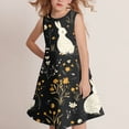 thumbnail image 7 of yuCgh Sleeveless Round Neck Easter Dress for Girls, Summer Casual Party Dress with Floral Print, Comfortable & Stylish Easter Dress,Black 110, 7 of 7