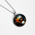 thumbnail image 4 of Butterfly Glass Circular Pendant Necklace - Beautiful Handcrafted Jewelry Piece for Women, 4 of 5