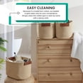 thumbnail image 2 of 3 Pack Woven Cotton Rope Shelf Storage Basket with Leather Handles, Baby Nursery Storage Bin Organizers, Closet Shelf Storage - 15 x 10 x 9, 2 of 8