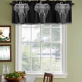 thumbnail image 3 of Elephant Bird Curtain Valances for Windows, Kitchen Valance Window Treatments Panel 2 Pack, Modern Pastoral Animal Black Grey Rod Pocket Short Curtains for Bathroom Bedroom 42 x 12 Inch, 3 of 8