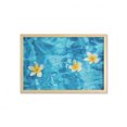 thumbnail image 1 of Hawaiian Wall Art with Frame, Tropical Frangipani Flower Floating in Water Pool Summertime Ecofriendly, Printed Fabric Poster for Bathroom Living Room, 35" x 23", Aqua Yellow White, by Ambesonne, 1 of 2