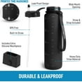 thumbnail image 3 of Zulay Kitchen 32oz Water Bottle With Time Marker Leak Proof Water Bottle with Straw Black, 3 of 8