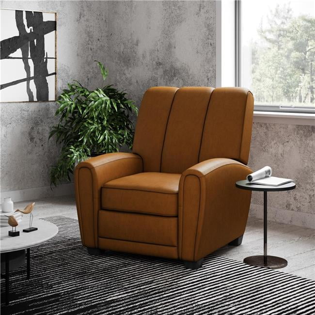DHP DE02535 Faux Leather Vertical Pushback Recliner, Camel