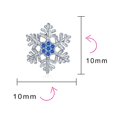 thumbnail image 4 of Bling Jewelry Womens Petite Holiday CZ Stud Earrings: Blue Cubic Zirconia Snowflake Sterling Silver, 4 of 6