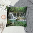 thumbnail image 2 of BCIIG Waterfall Forest People Graphic Decorative Cushion Throw Pillow Cover for Home Couch Living Room Sofa Short Plush Zipper Closure Home Furnishing 18x18in, 2 of 5