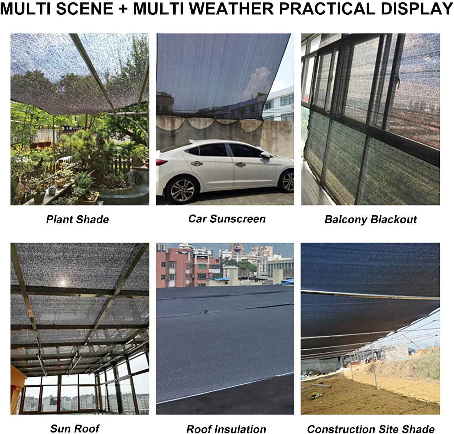Fence Pergola Livestock Housing Shade Cloth, 95% Sunblock Shade Net with Grommets & 10m Rope, Outdoor Heat Resistant Shade Mesh Tarp (Size : 3mx5m/10ftx16ft)
