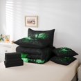 thumbnail image 6 of Homewish Spooky Halloween Skull 7 Pieces Full Size Bedding Sets,Green Rose Floral Full Size Bed in a Bag,Black Reversible, 6 of 8