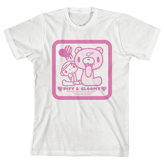 Gloomy Bear Pity & Gloomy Crew Neck Short Sleeve Boys' White T-shirt-Medium